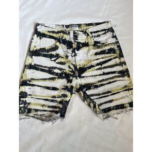 NWT $189 AGOLDE DENIM RUMI SHORT MID LENGTH TIE DYE JEAN SHORTS SIZE 27